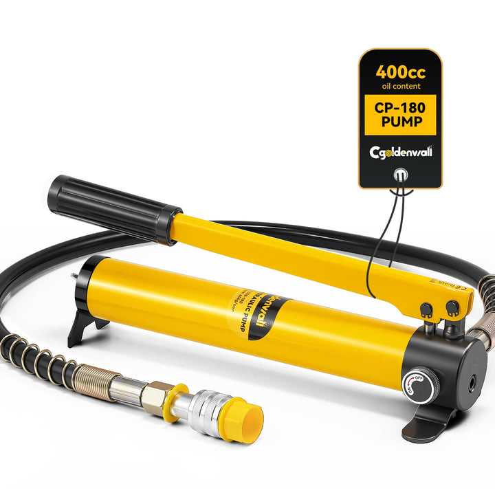 CGOLDENWALL CP-180 Manuelle Hydraulikpumpe, 0.8m Schlauch, Ölgehalt 400cc, Hoher Druck 60 kg/c㎡, für