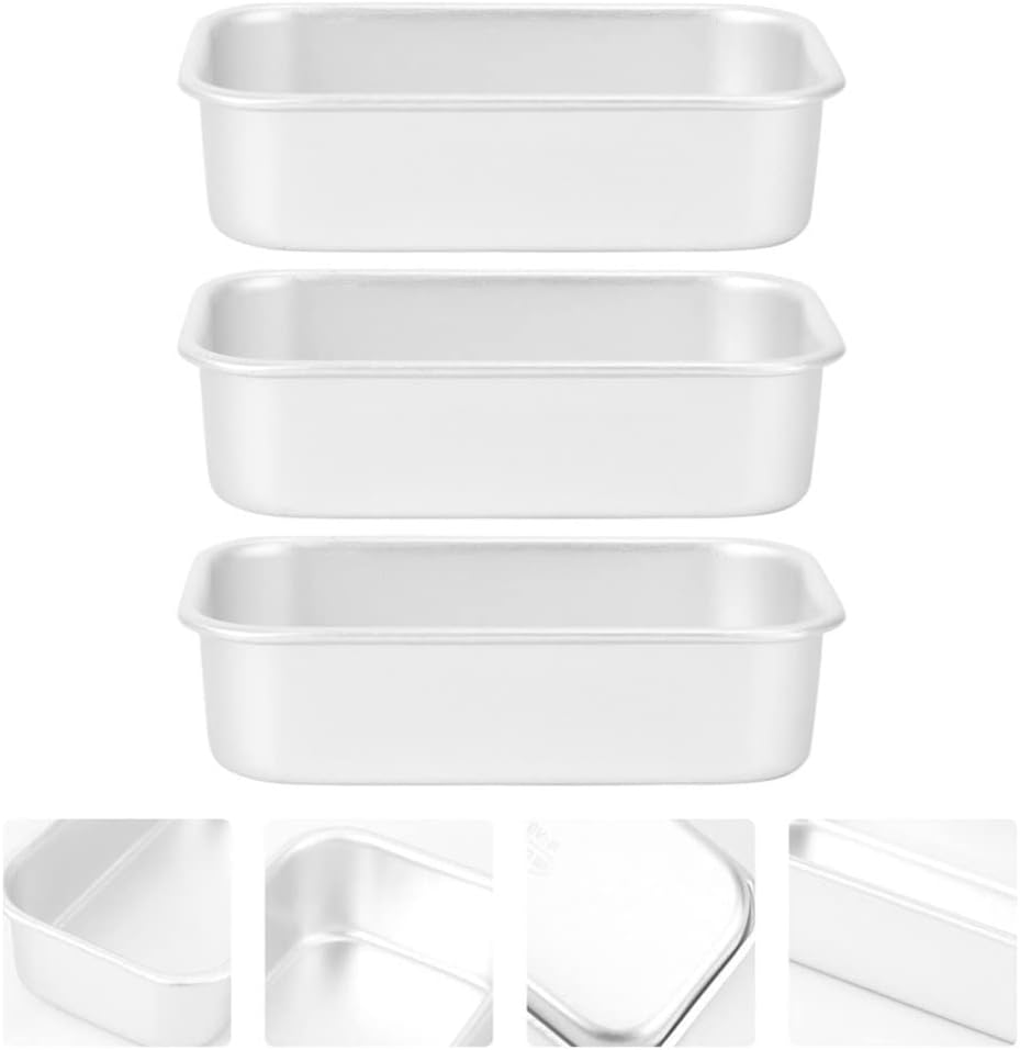 Kichvoe 3 Stück Brotbackform Aluminum Toastform Antihaft Brot Kuchenform Backform Laib Backformen zu