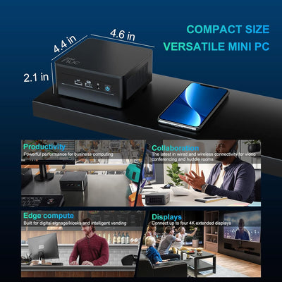 Intel NUC 13 Pro NUC13ANHi7 Arena Canyon Mini PC, Core i7-1360P, 32GB RAM, 2TB SSD, Mini Computer Wi