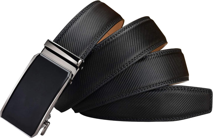 28"-68 "Herren Ledergürtel mit Ratsche, gross und schlank mit automatischer Schnalle 150cm/44"-52" T