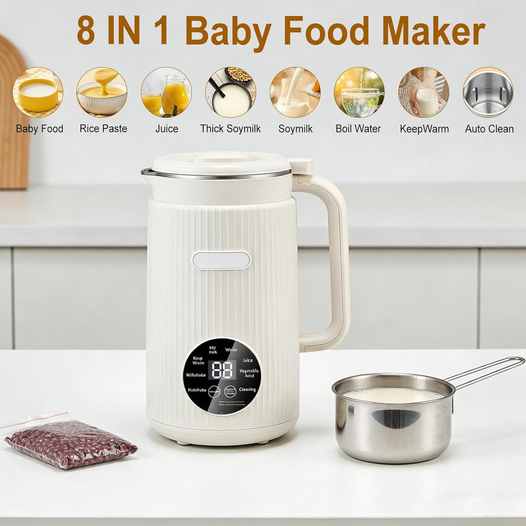 8-in-1 Nussmilchmaschine 1200 ml,Nussmilch Maschine,Automatische Mandelmilchmaschine Pflanzenmilchbe