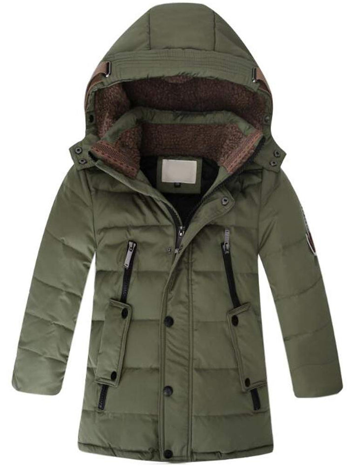 Vogstyle Jungen Winterjacke mit Kapuze Jacken Blouson Kinder Kapuzenparka Warm Blouson Wintermantel