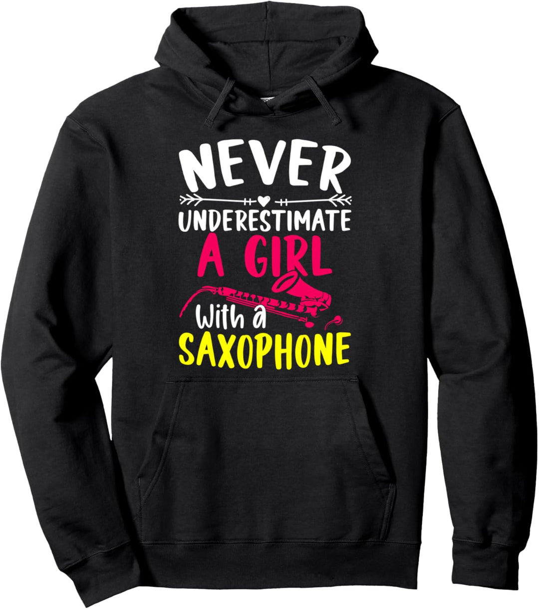 Saxophonist Mädchen Saxophonspieler Jazz Musik Saxophon Pullover Hoodie
