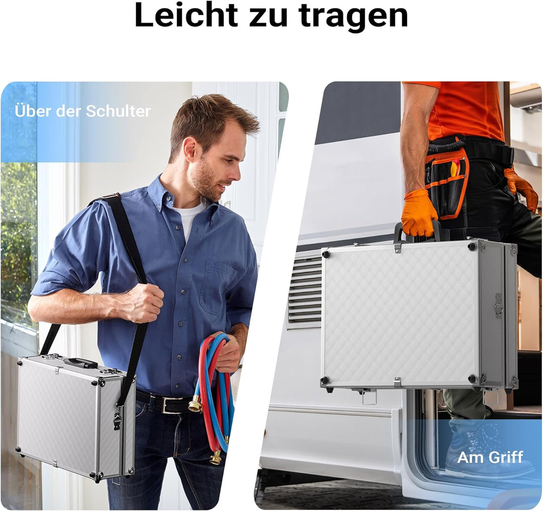 Wiltec Alu Universalkoffer 46x33x15,2 cm, Alubox abschliessbar für Aufbewahrung und Transport von We