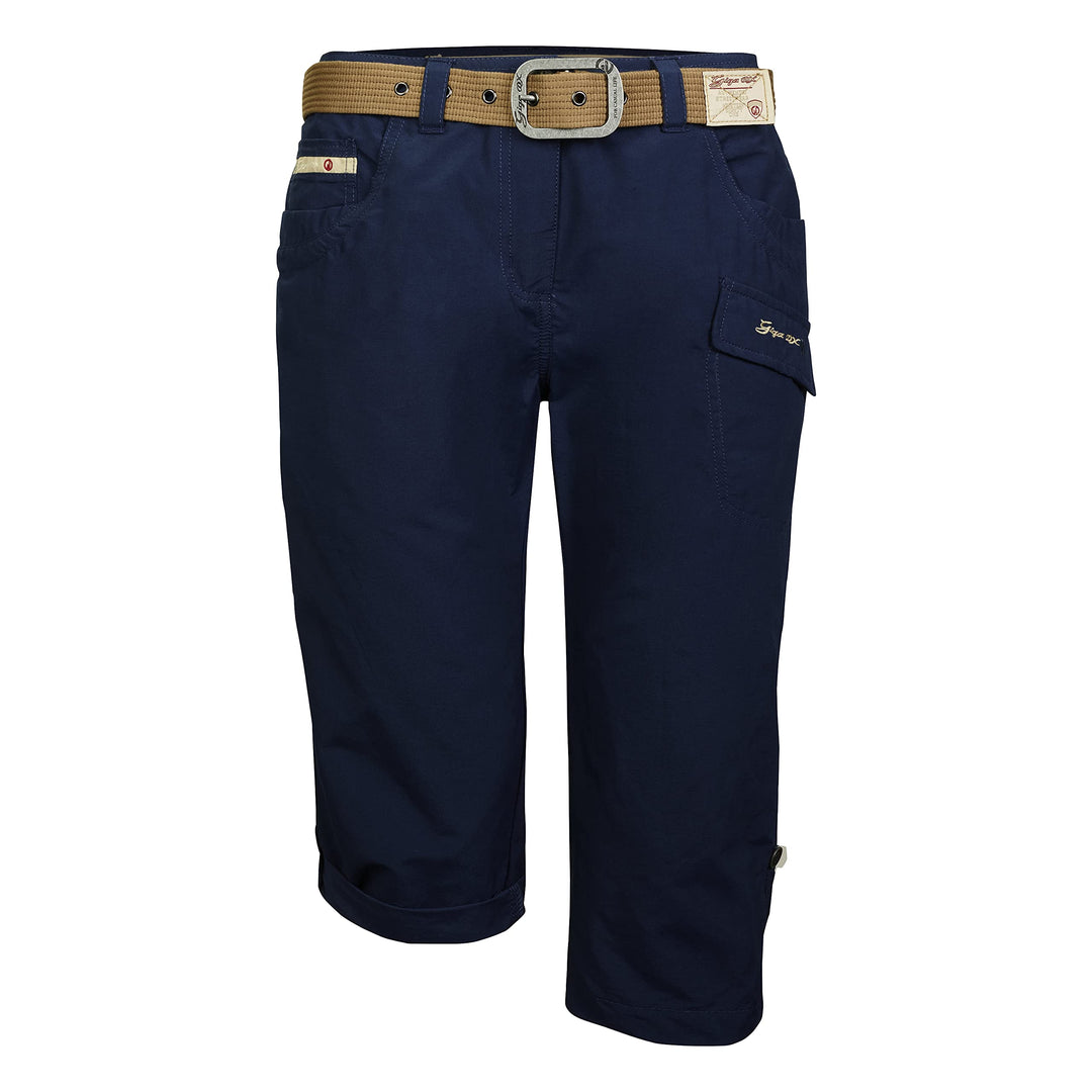 G.I.G.A. DX Damen Casual Caprihose mit Gürtel/Kurze Hose Gs 35 Wmn Pnts 48 Dunkelblau, 48 Dunkelblau