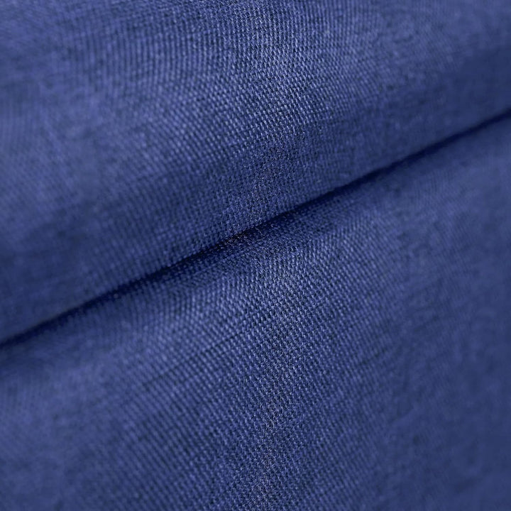Relaxdays, blau Sitzbank mit Stauraum, gepolstert, Holzbeine, Truhenbank Stoffbezug, HxBxT: 39,5 x 7