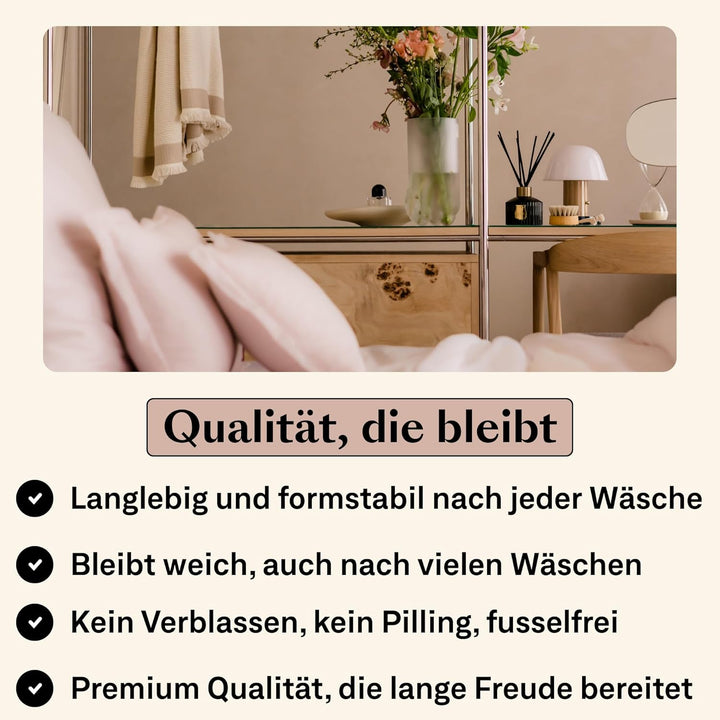 Mako Satin Bettwäsche Set 200x220cm + 80x80cm (2X Kissenbezüge), 100% ägyptische Baumwolle (Zertifiz