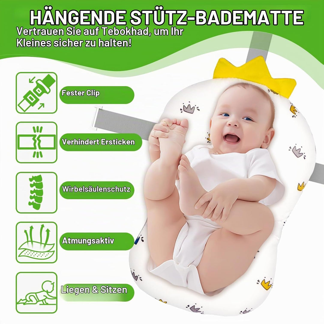 Zusammenklappbare Babybadewanne, Faltbar Baby Badewanne Mit Temperatursensor und Rutschfestem Badeki