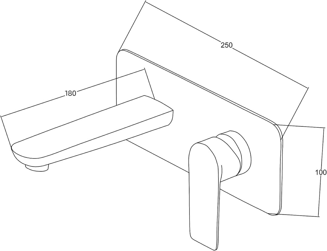 doporro Design Wandarmatur aus Messing Waschbeckenarmatur für Wandmontage Einhebel-Waschtischmischer