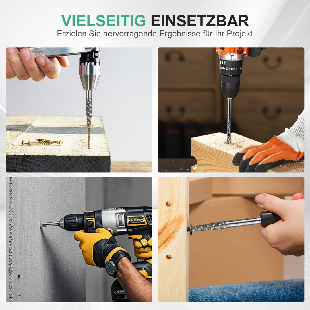11 PCS Schraubenausdreher Set, Linksausdreher Set mit 5 Ausdrehern + 5 Bohrern + 1 Schraubenschlüsse