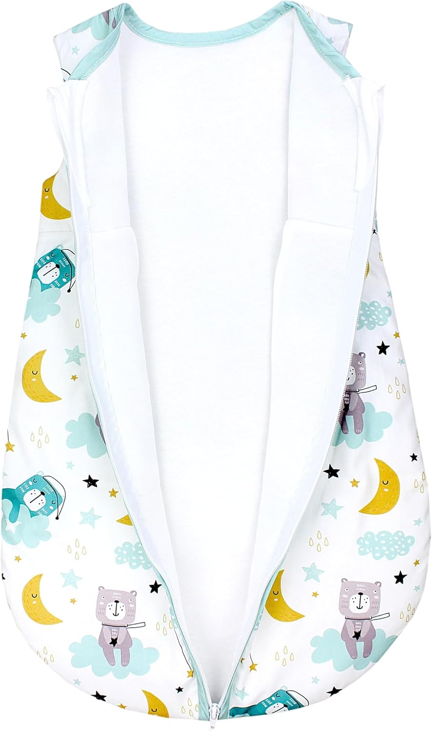 TupTam Ganzjahresschlafsack 2.5 TOG wattiert ärmellos Baby Schlafsack OEKO-TEX, Farbe: Bär auf Wolke