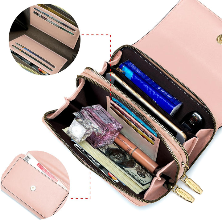 Roulens Klein Handy Umhängetasche,Damen Kleine Umhängetasche,PU Leder Crossbody Schultertasche Reise