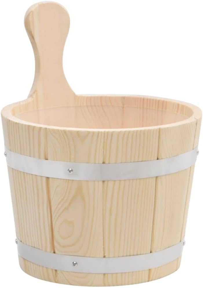 vidaXL Saunakübel Saunakelle Set Saunaeimer Holzkelle Saunazubehör Holzkübel Holzeimer Kunststoffaus