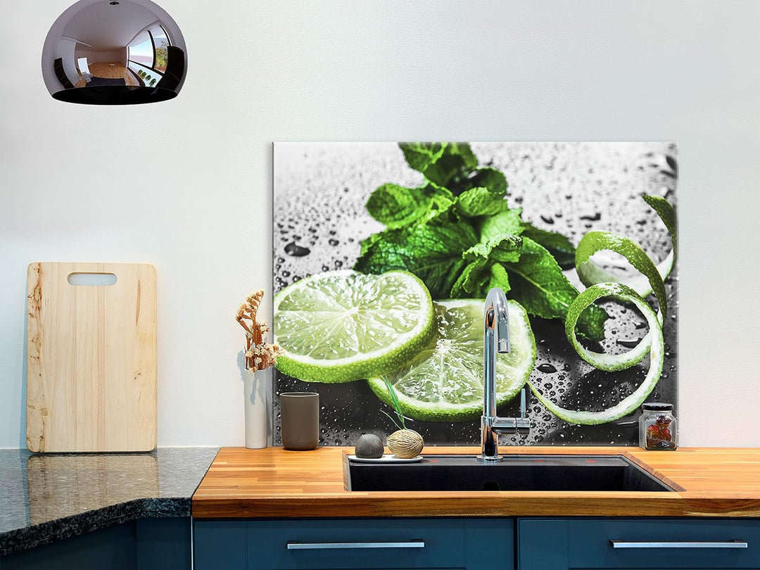 murando Spritzschutz Glas für Küche 80x60 cm Küchenrückwand Küchenspritzschutz Fliesenschutz Glasbil