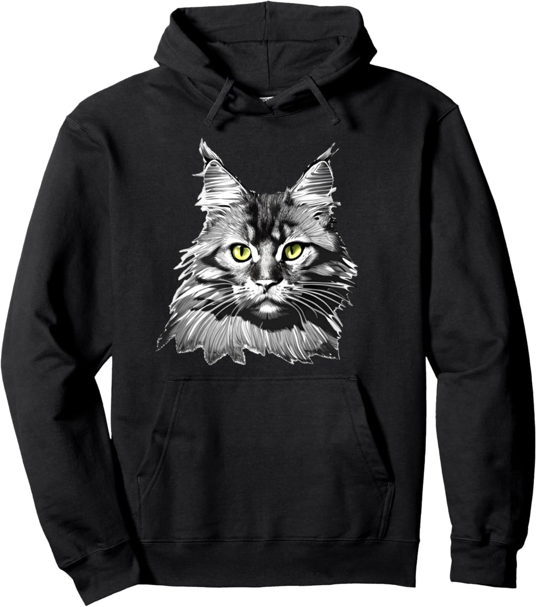 Maine Coon Katzendesign für Katzenhalter und Katzenmamas Pullover Hoodie