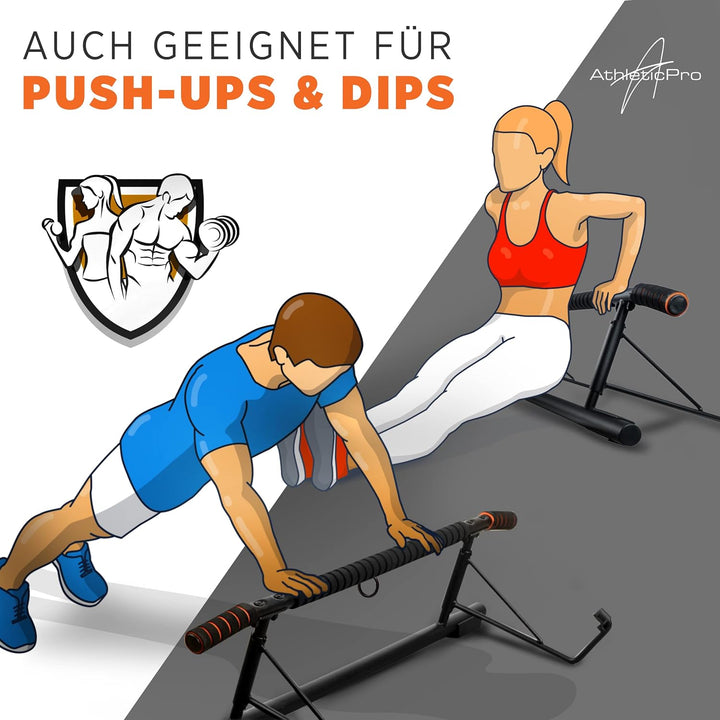 AthleticPro - Das Original - Klimmzugstange Türrahmen - Stark belastbare Pull up bar [bis 200 KG]- T