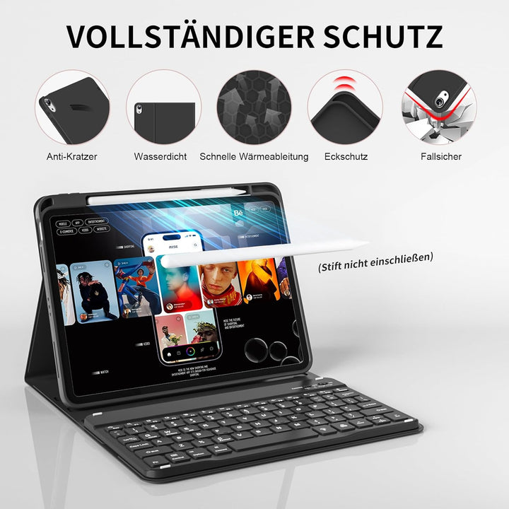 Tastatur Hülle für iPad Air 11 Zoll M4/M3/M2 (2026/2025/2024), iPad Air 5./4. Generation 2022/2020 1