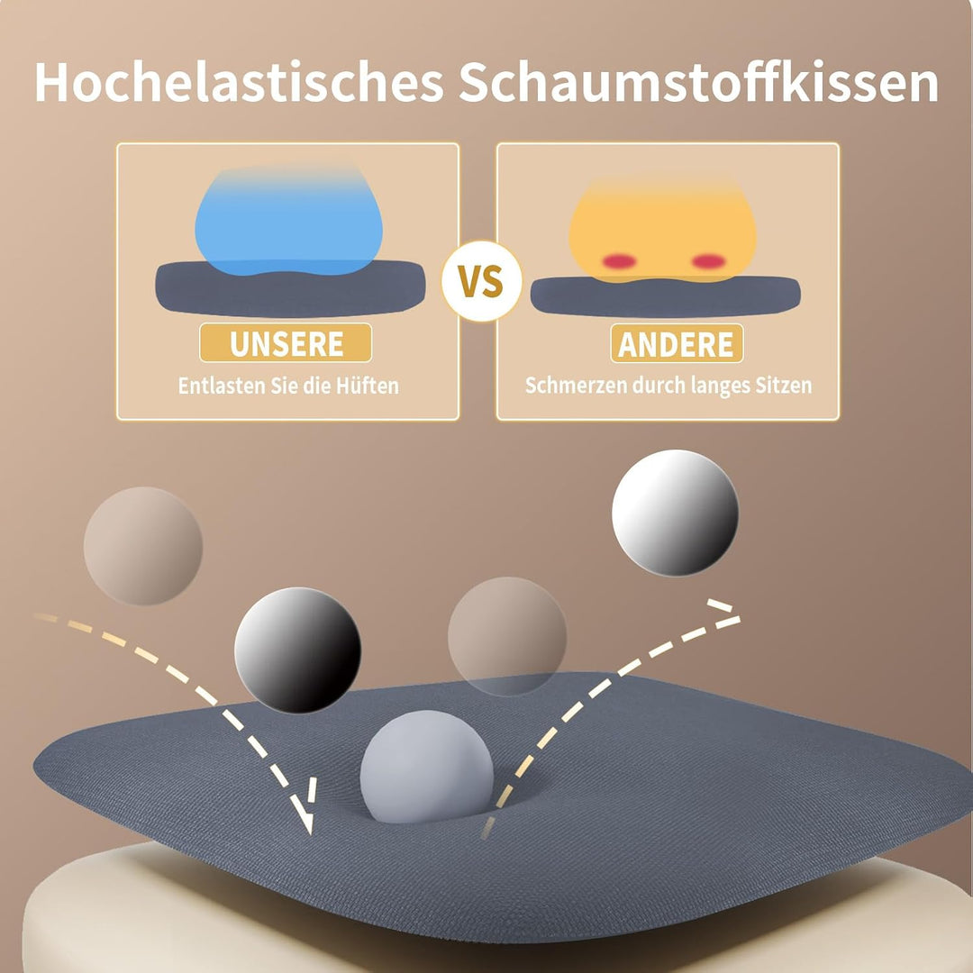 naspaluro Ergonomischer Bürostuhl, Schreibtischstuhl für Homeoffice | Mit Lordosenstütze &amp; verstellb