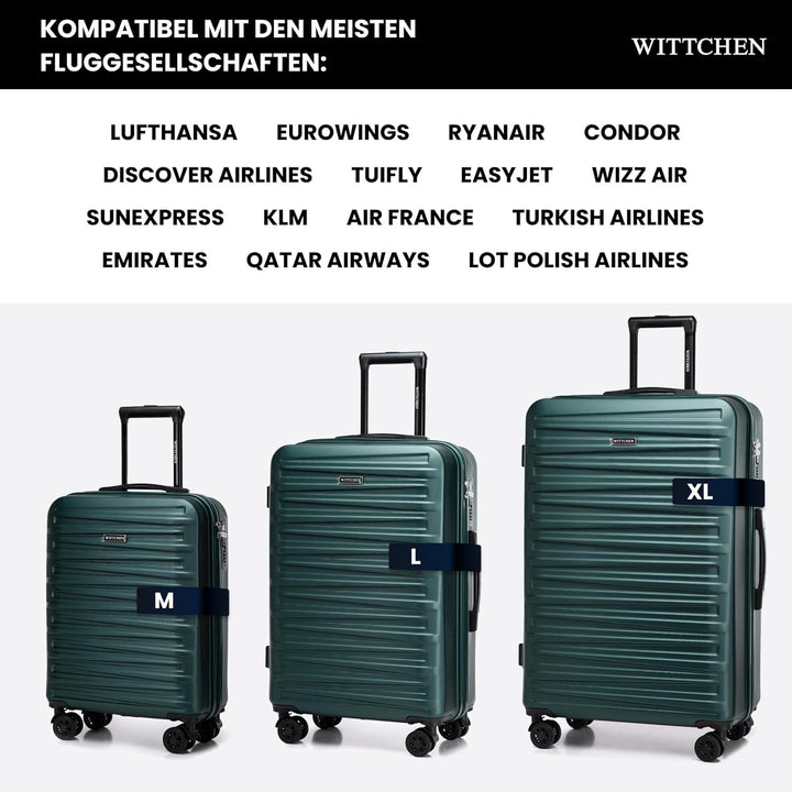 WITTCHEN Skyspeed Line Reisekoffer 4er Koffer-Set Rollkoffer Trolley Handgepäck Gepäck Reisekofferse