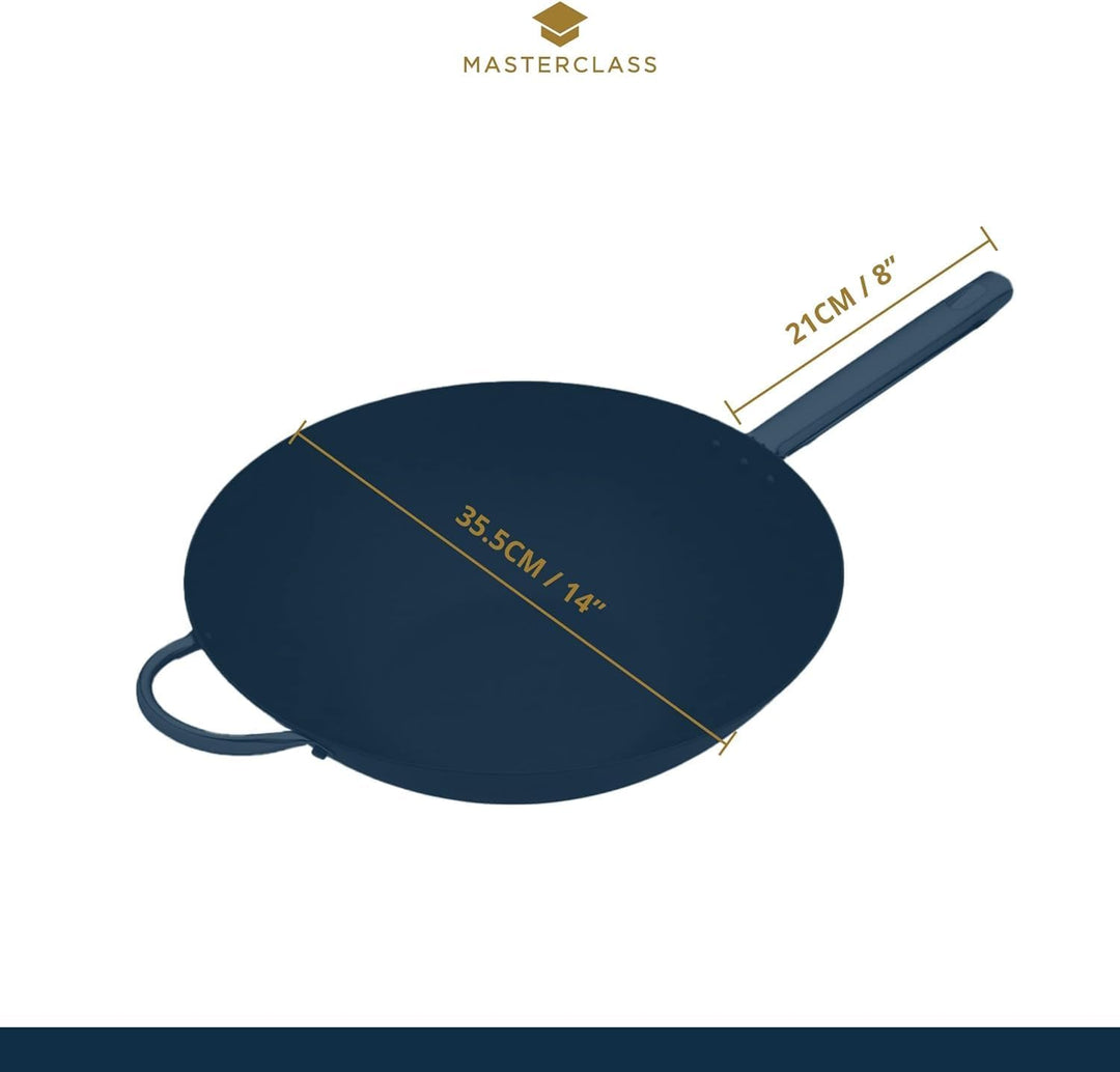 MasterClass Wok Carbon, antihaftversiegelt, Karbonstahl, Wokpfanne 8 Liter, 35,5 cm (14"), schwarz 3