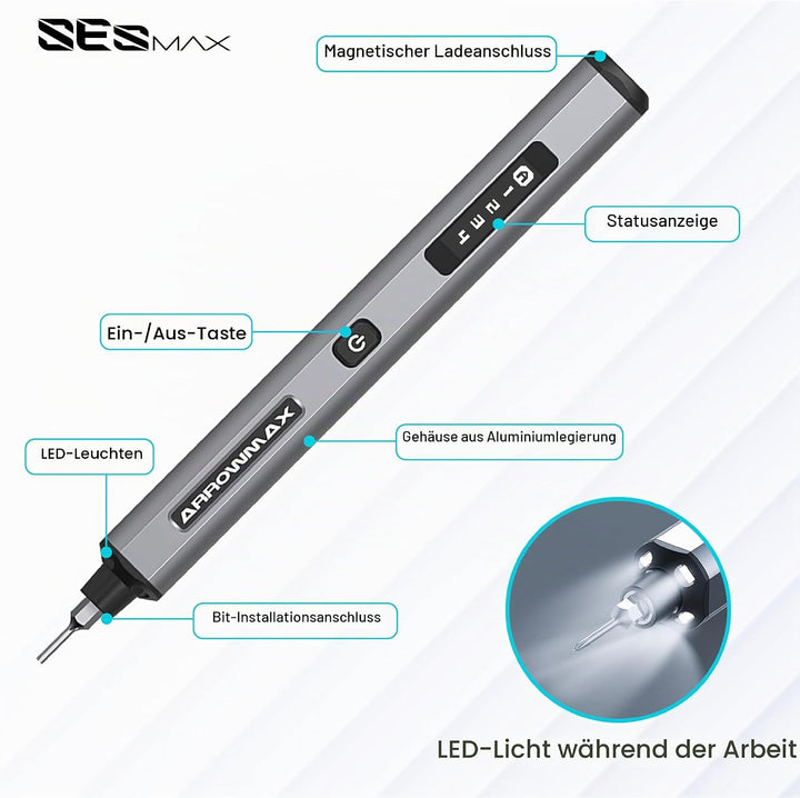 ARROWMAX Smart Elektrischer Schraubendreher Set, 70-in-1 Präzisions-Akkuschrauber mit Bluetooth App