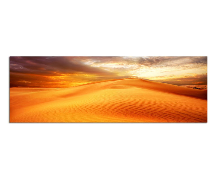 Paul Sinus Art Panoramabild auf Leinwand und Keilrahmen 150x50cm Wüste Sanddüne Hitze Wolkenhimmel