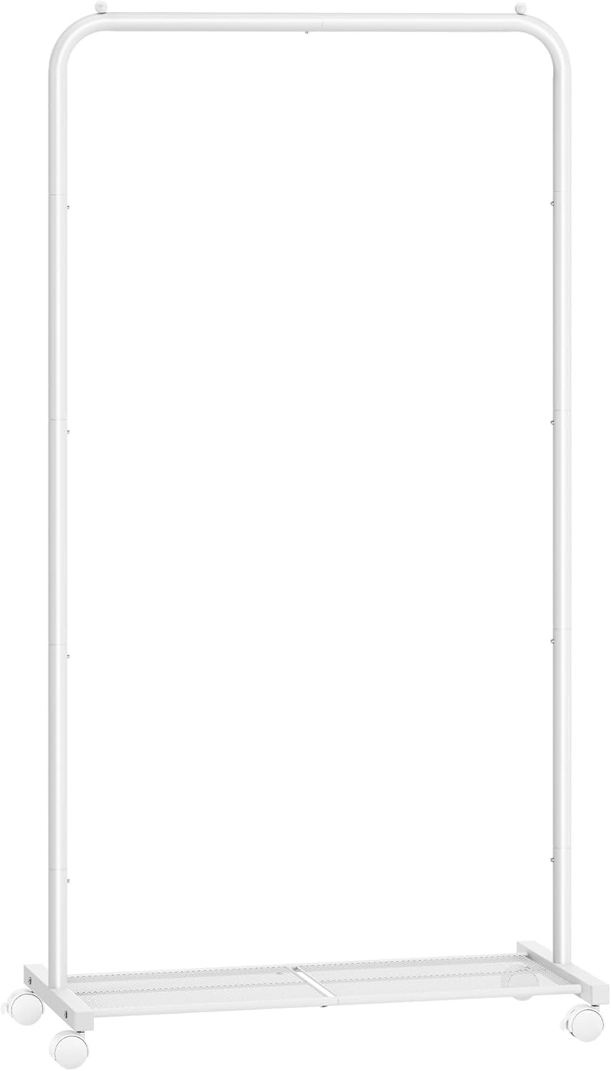 SONGMICS Kleiderständer, Kleiderstange auf Rollen, Garderobenständer 74 cm breit, Rollgarderobe mit