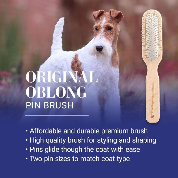 Chris Christensen Oblong Pin Brush Original for Pets 20mm Braun 20mm, Braun 20mm