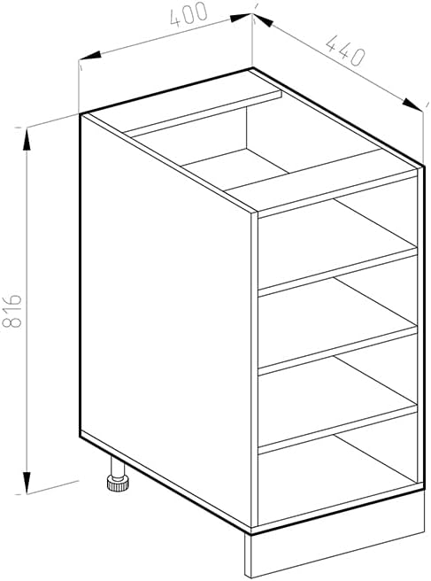 Vicco Küchenregal R-Line, Goldkraft Eiche/Goldkraft Eiche, 40 cm ohne Arbeitsplatte Goldkraft Eiche