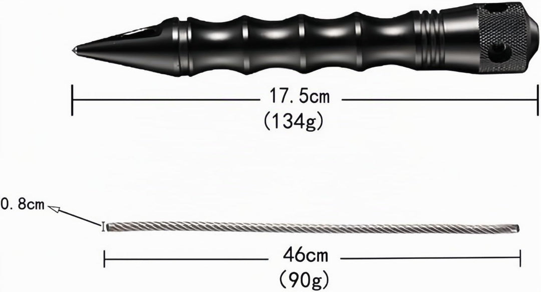 Survival Gross ++ Kubotan mit Whip | Selbstverteidigung | Fensterbrecher Punch mit PU-Leder Aufbewah