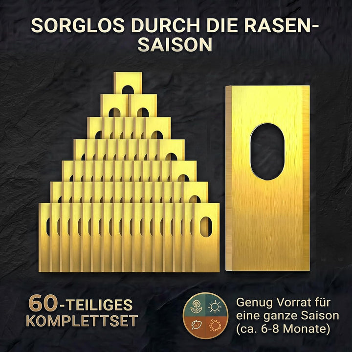 HAUSPROFI 60x Titan Ersatzmesser Ersatzklingen für Dreame A1 / A2 / A1 Pro/Ultra & M1 / M2 Mährobote