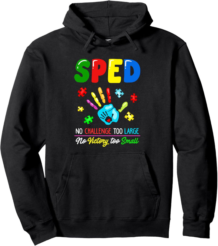 Spezialpädagogik Lehrer SPED Geschenk Keine Herausforderung Pullover Hoodie