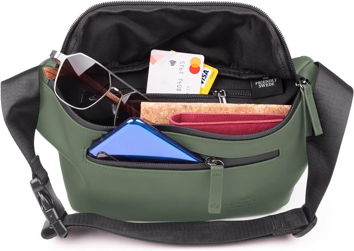 The Friendly Swede Bauchtasche Damen, Herren - Stylisch Gürteltasche Fanny Pack, Hüfttasche, Waist B