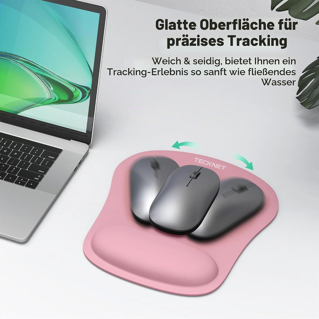 TECKNET Mauspad mit Handauflage, Gelkissen Mousepad und Tastatur Handgelenkauflage Set aus ergonomis