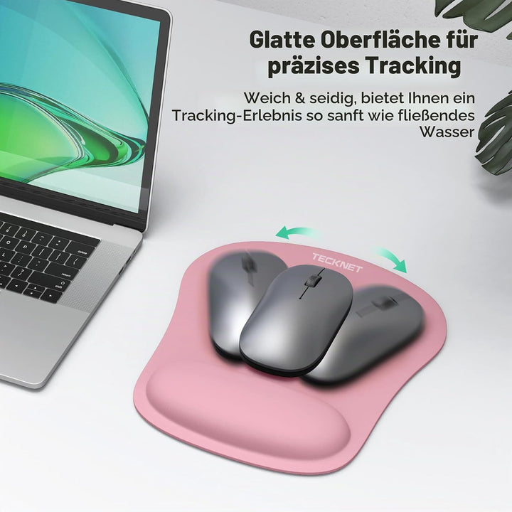 TECKNET Mauspad mit Handauflage, Gelkissen Mousepad und Tastatur Handgelenkauflage Set aus ergonomis