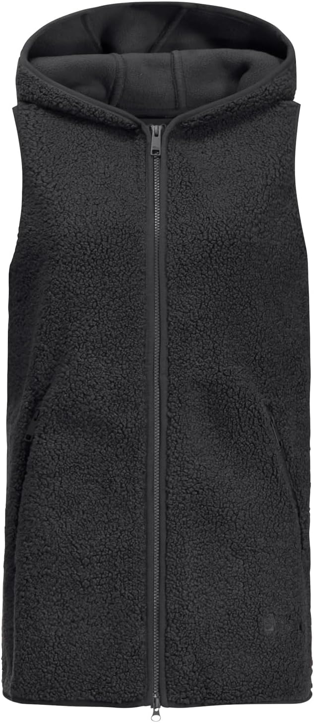 Jack Wolfskin Damen High Curl Long Vest W Fleece-Weste XS Schwarz, XS Schwarz