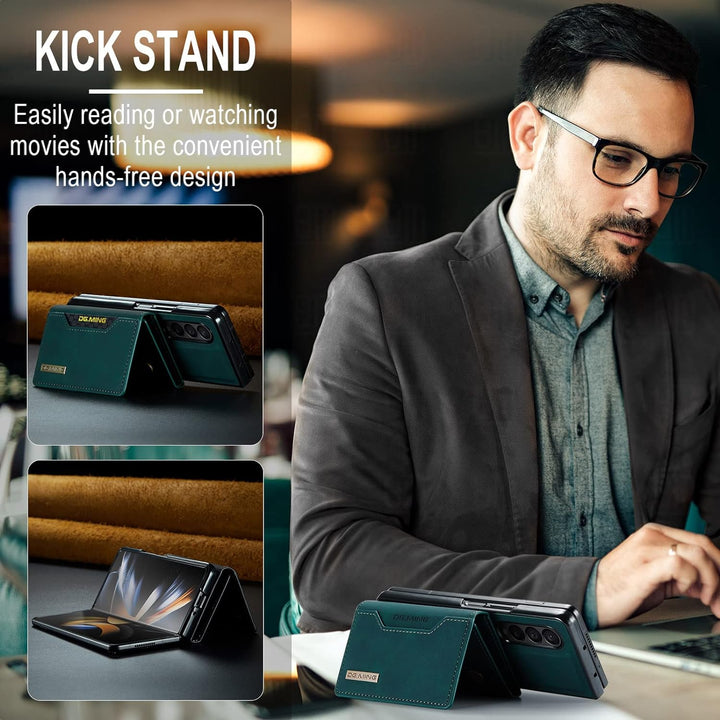 UDBKKDX 2 in 1 Handyhülle für Samsung Galaxy Z Fold 5, abnehmbare Brieftasche und magnetische Adsorp