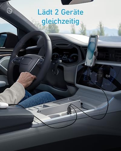 Anker USB C Kabel (2 Stück, 1,8m, PD 3.0) USB-C Kfz-Ladegerät (30W, 2-Port, Typ-C Kfz-Netzteil)