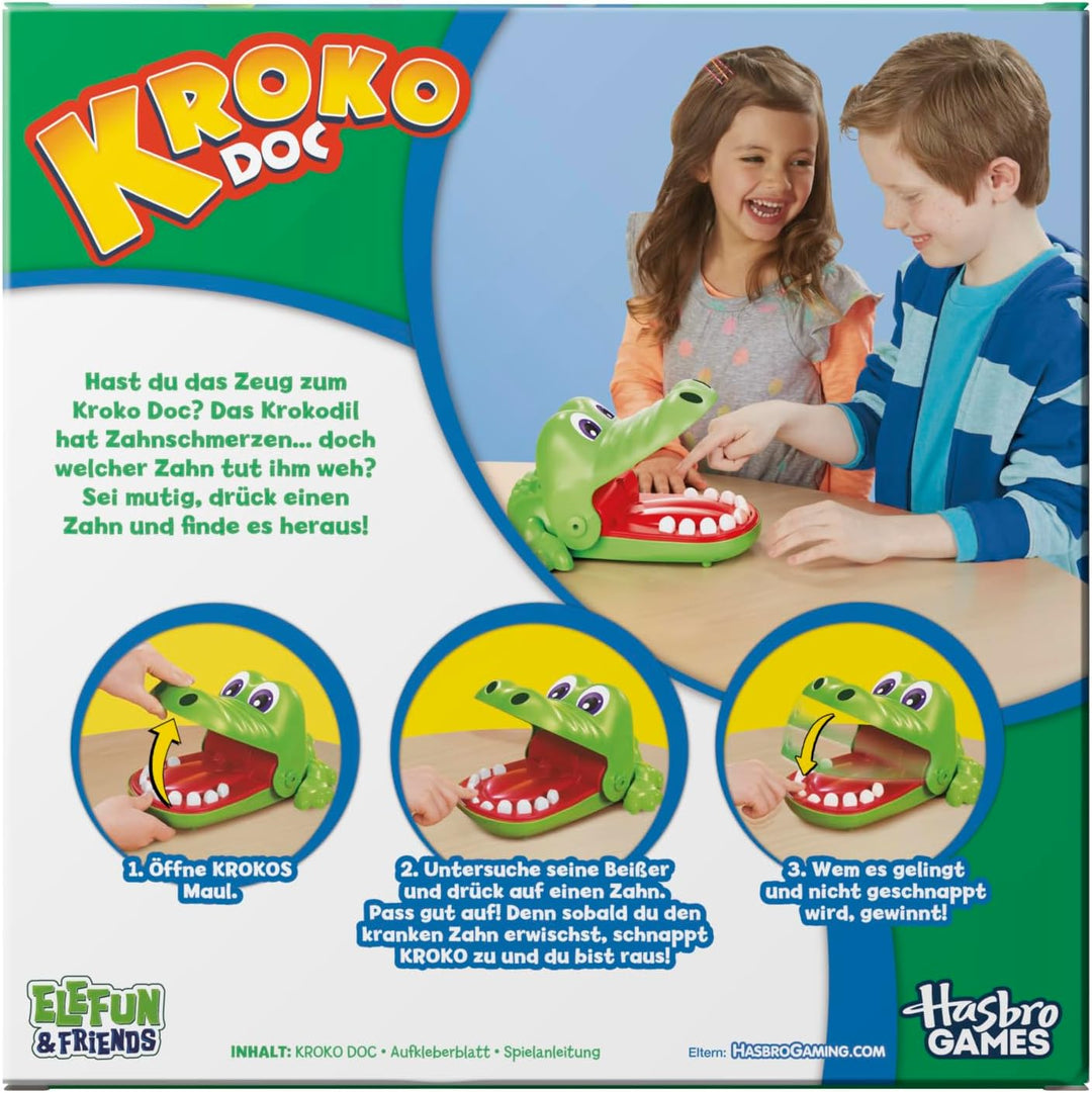 Hasbro Kroko Doc, Geschicklichkeitsspiel für Vorschulkinder Kroko Doc Single, Kroko Doc Single