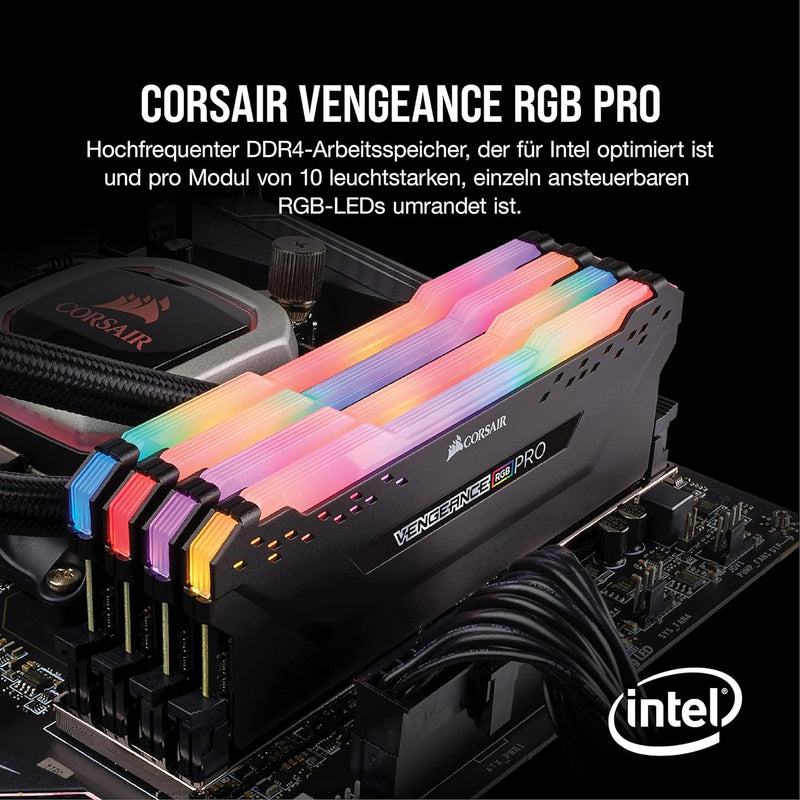 Corsair Vengeance RGB Pro 32GB (4x8GB) 3600MHz C18 - schwarz 4 x 8 GB, 4 x 8 GB