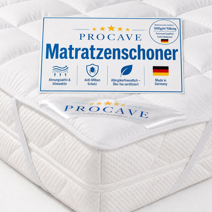 PROCAVE Matratzenschoner Micro-Comfort - Matratzenbezug - Matratzentopper - atmungsaktive Matratzena