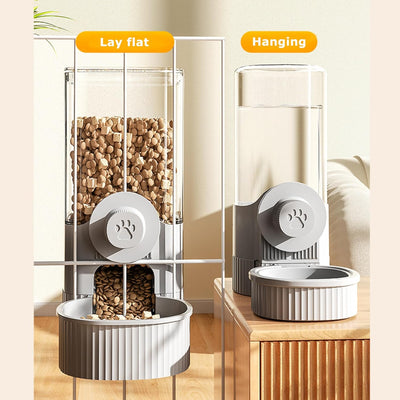 Katzenwasserspender, automatischer Katzenfutter 2PCs Katzenwasserspender und Lebensmittelspender Kei