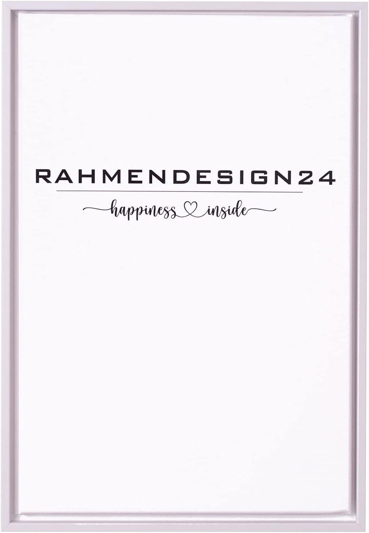 Rahmendesign24 Schattenfugenrahmen Oslo für Keilrahmenbilder und Leinwände 50x70 Weiss (matt) Schatt