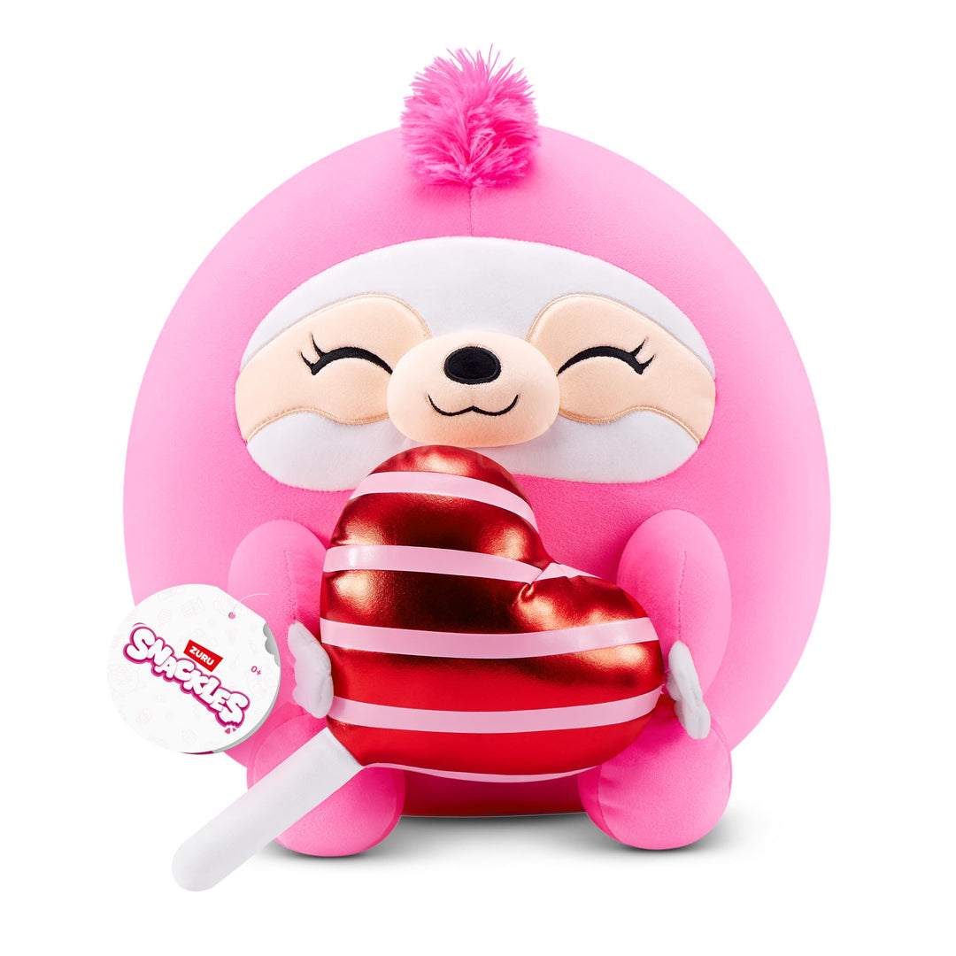 Snackles Valentinstags-Edition von ZURU, 35 cm, flauschig-weiches Plüschspielzeug. Sloth, Lollipop 3
