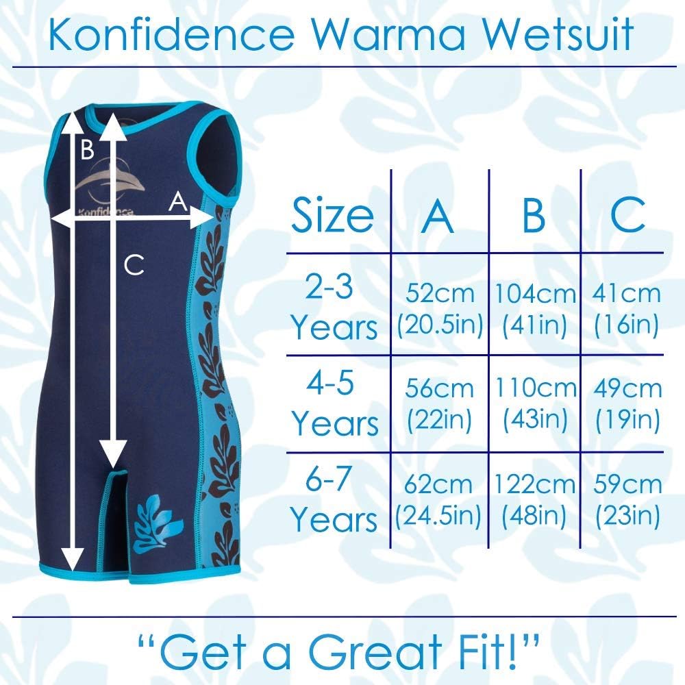 Konfidence Warma, Neopren-Anzug für Kinder Gr. 2-3 Jahre, Blue Palm Blue Palm 3 Jahre