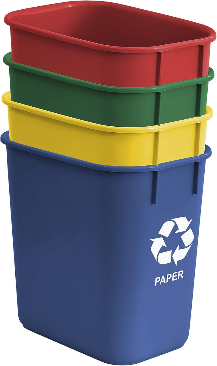 Acrimet Papierkorb für Recycling, 3,25 Gallonen/13 Quart/12 Liter (aus Kunststoff) (Metall/Gelb, Pap