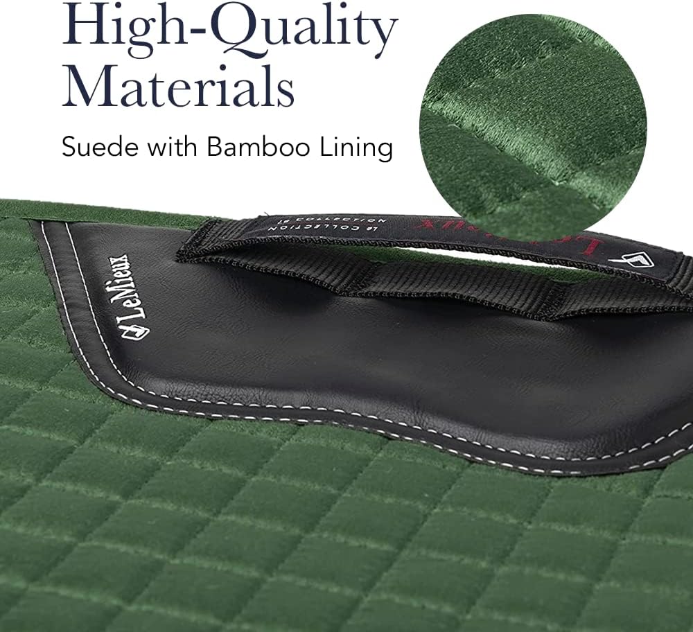 LeMieux ProSport Lustre Close Contact Schabracke, Wildlederverschlüsse, quadratisch gesteppt, D-Ring
