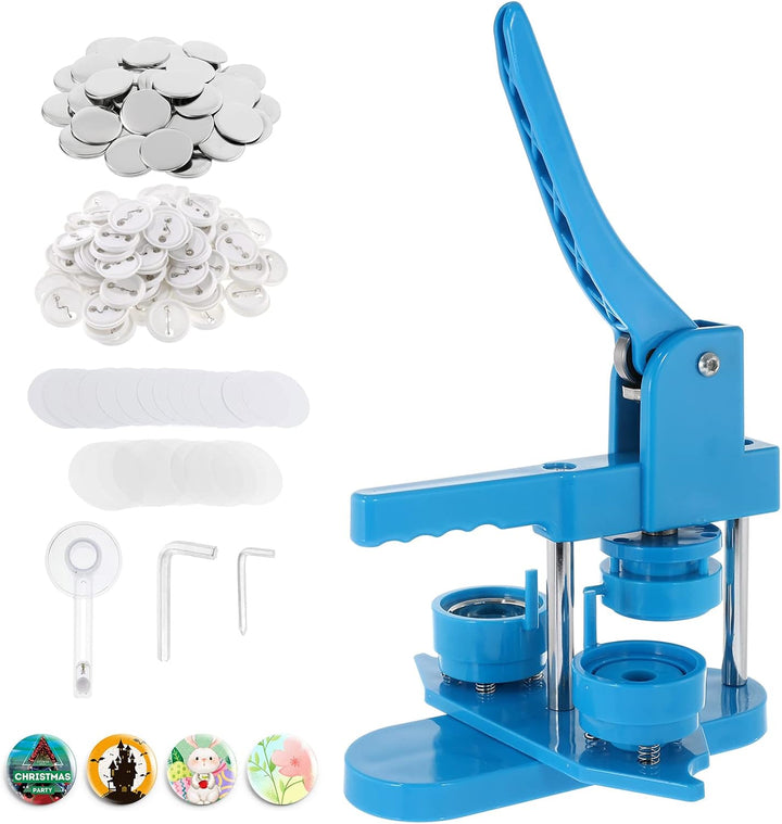 Dyna-Living Buttonmaschine Abzeichen Button Maker DIY Badge Press Machine mit 200 Zubehörteilen & Kr