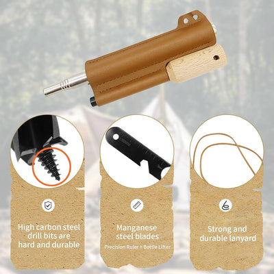 Handbohrer Bushcraft, Holzbohrer Outdoor Hand Schraubenschlüssel Scotch Eye Auger Manueller Bushcraf