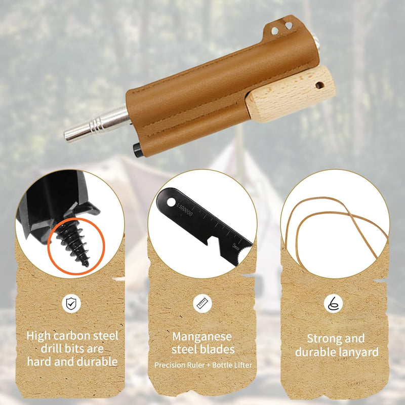 Handbohrer Bushcraft, Holzbohrer Outdoor Hand Schraubenschlüssel Scotch Eye Auger Manueller Bushcraf